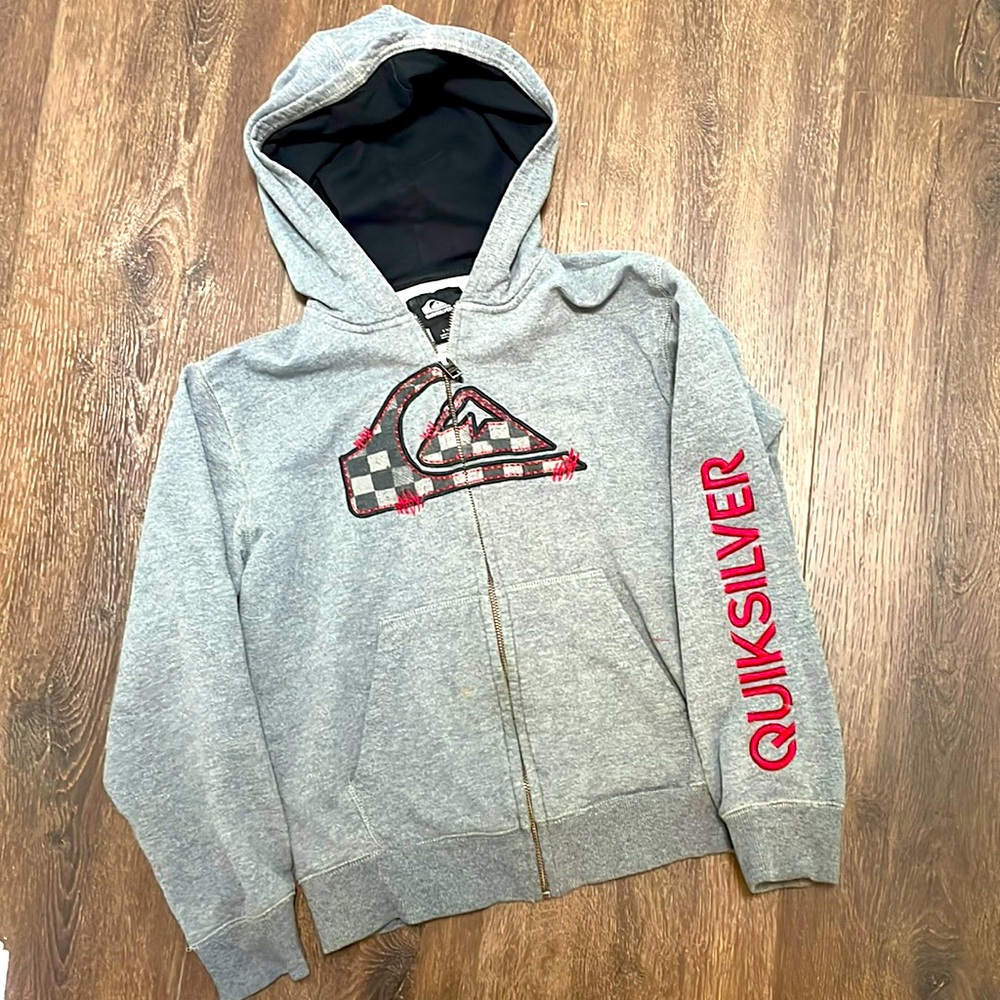 Quiksilver Kids Gray Hoodie with Red Accents